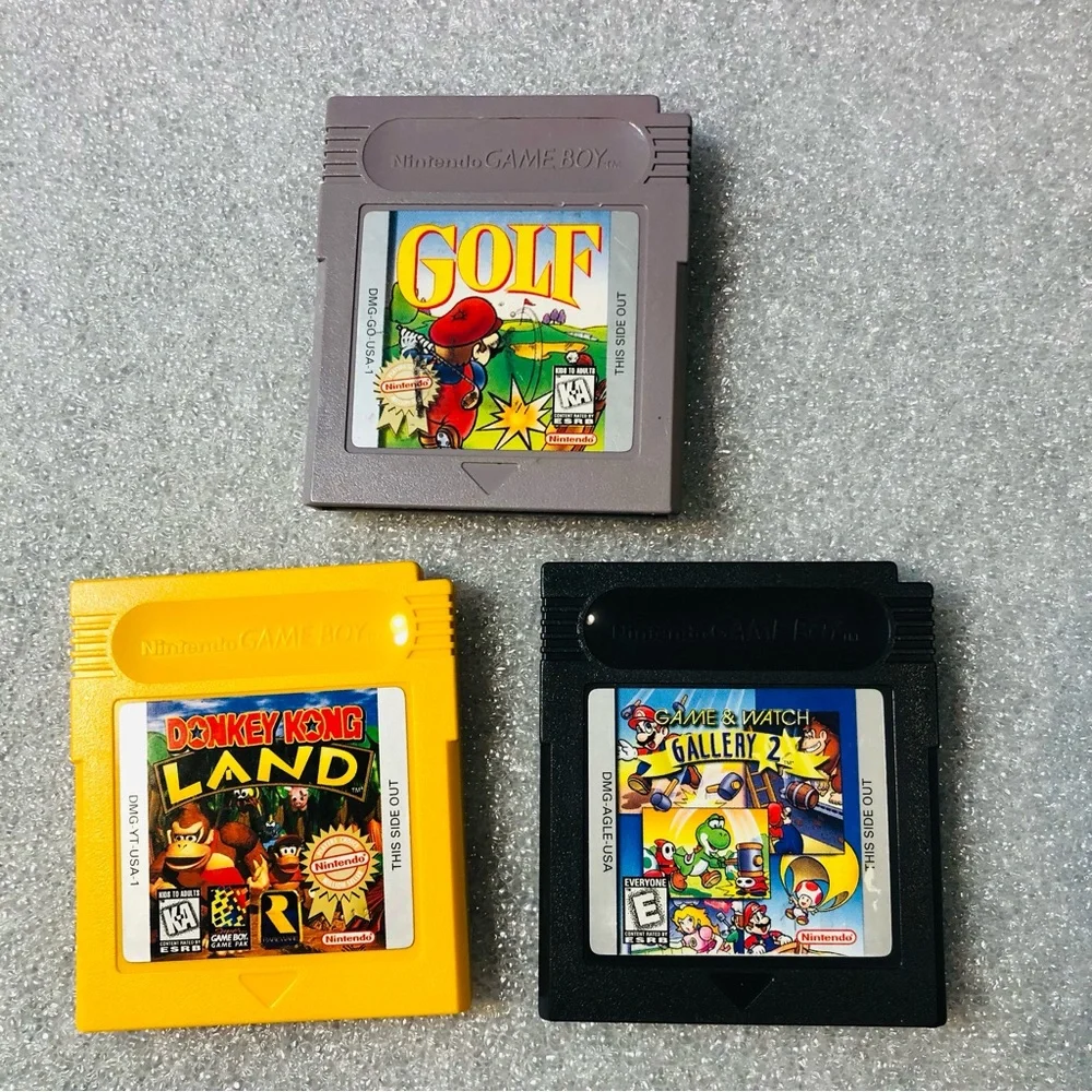 Nintendo Game Boy Color Handheld Game Console CGB-001 Yellow W/ 3 Games Hand Bag